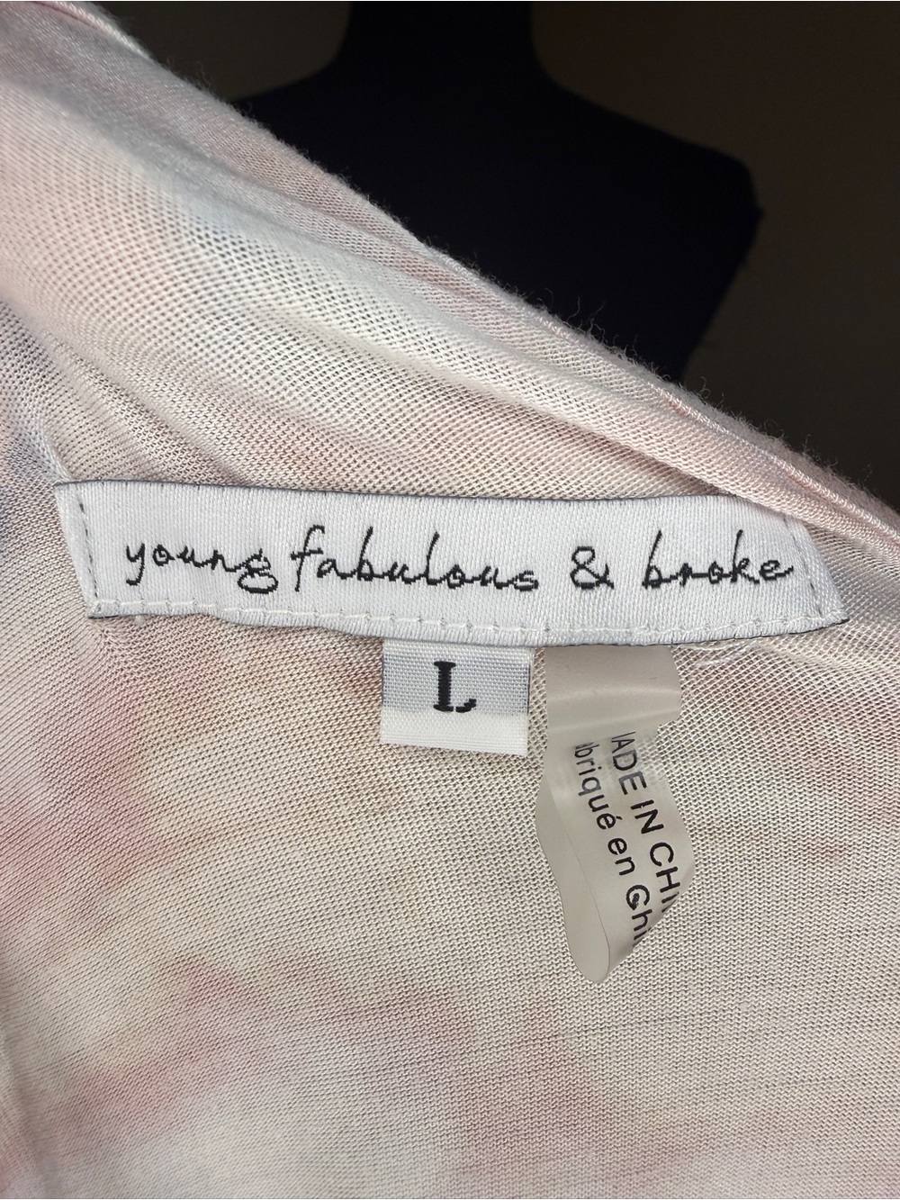 Young, Fabulous & Broke Tie-Dye Sleeveless Jumpsuit in Pastel Pink & Blue - Picture 4 of 4